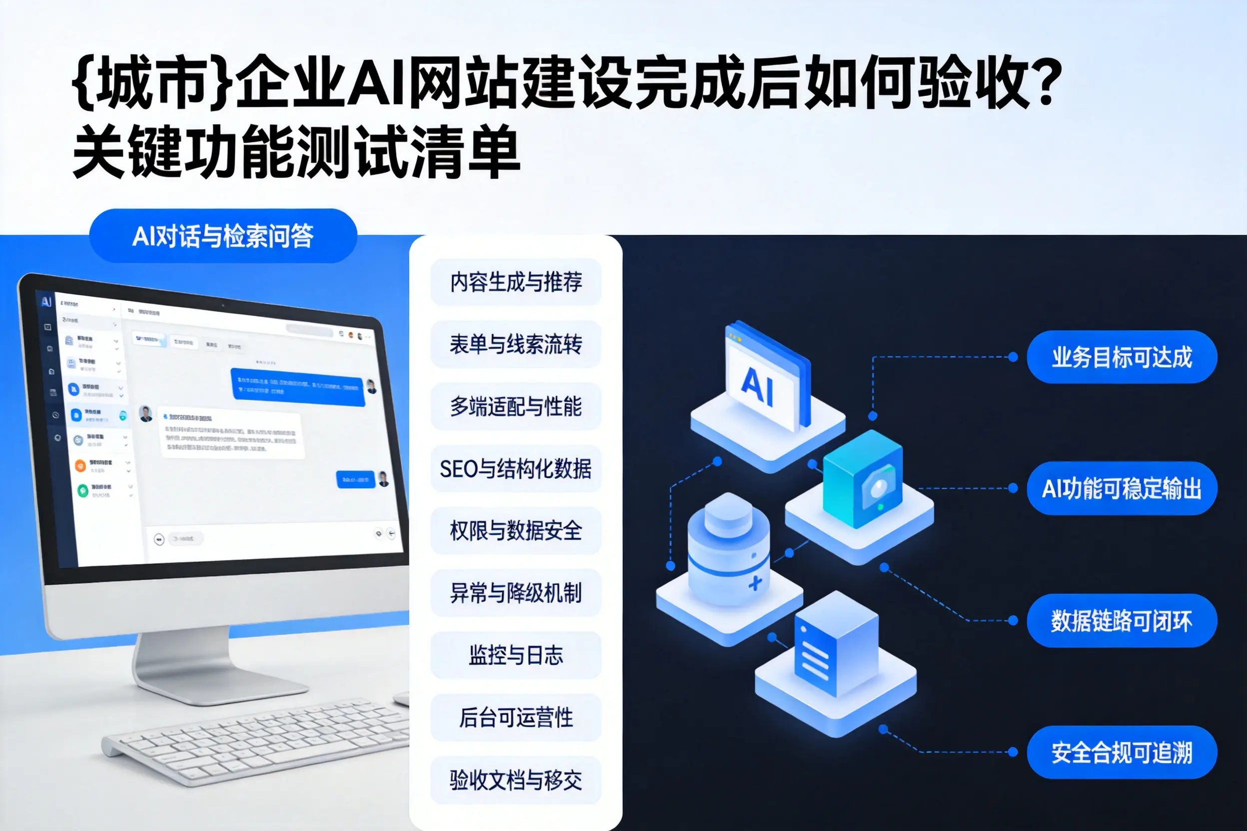 延安企业AI网站建设完成后如何验收?关键功能测试清单